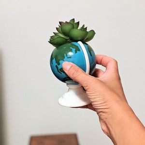 Faux Airplant in Mini Globe Decor Piece